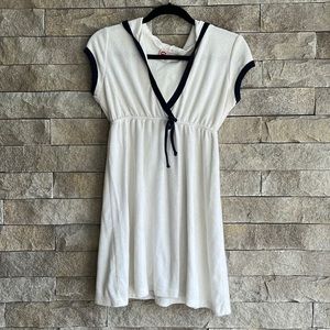 White terry cloth coverup dress